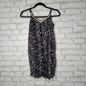 Maurices black floral lace up back dress